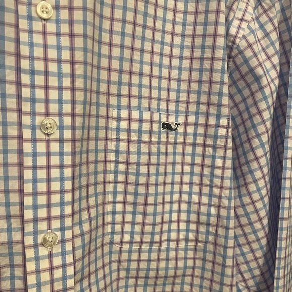 Men's Vineyard Vines Striped Slim Fit Tucker Shirt 100% Cotton - Picture 3 of 8